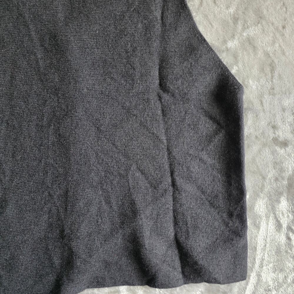 PREVIEW COLLECTION Womens Black Knit Button Front Sweater Vest Minimalist Size M - Picture 9 of 12